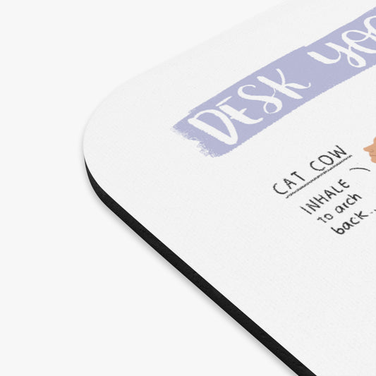 Desk Yoga Mouse Pad - Shoulders, Back, & Neck - White - The Office Edition