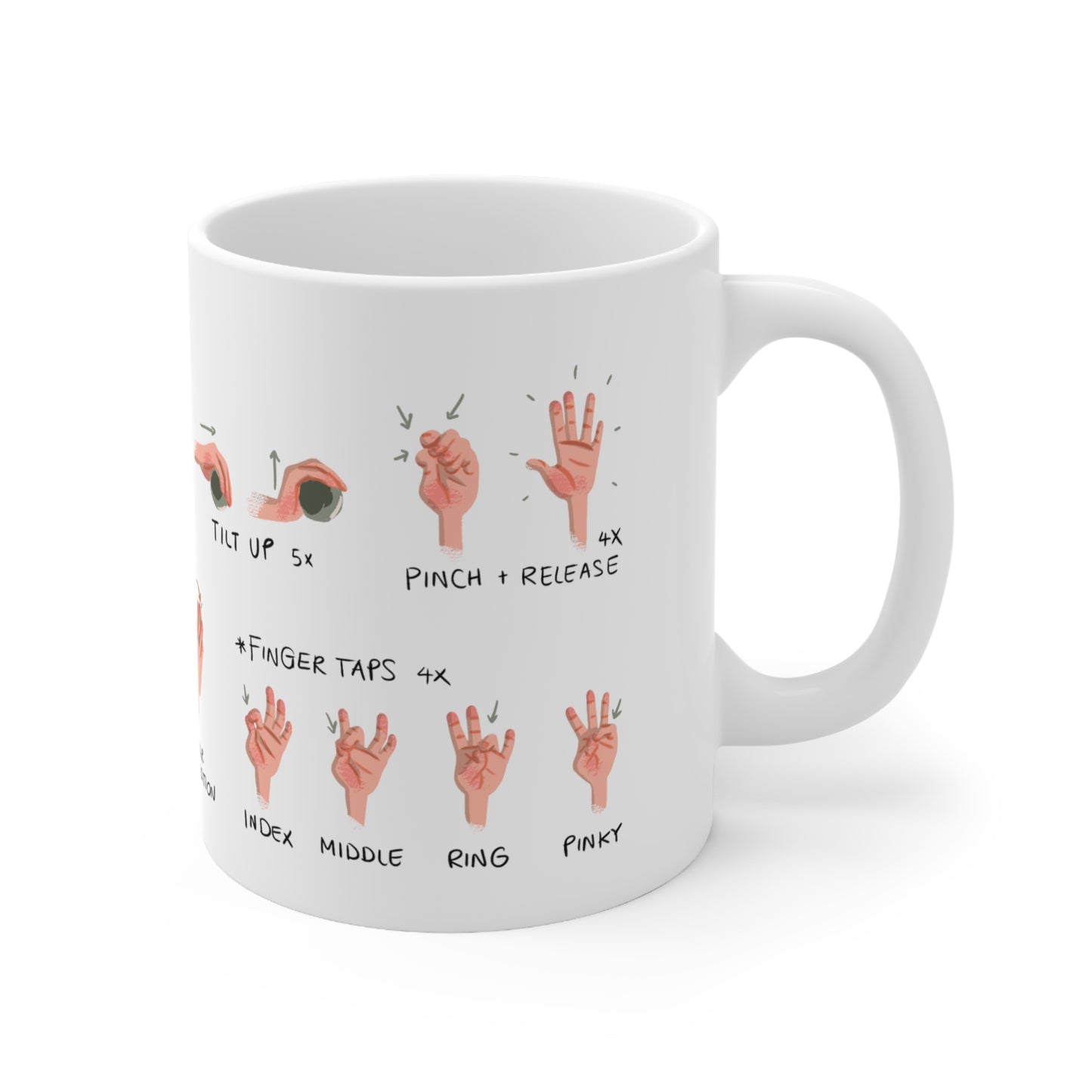 Carpal Tunnel Exercise Mug 11oz | Hands and Wrist Exercise Mug | Office Desk Accessories | Office Gifts | Yoga Coffee Mug