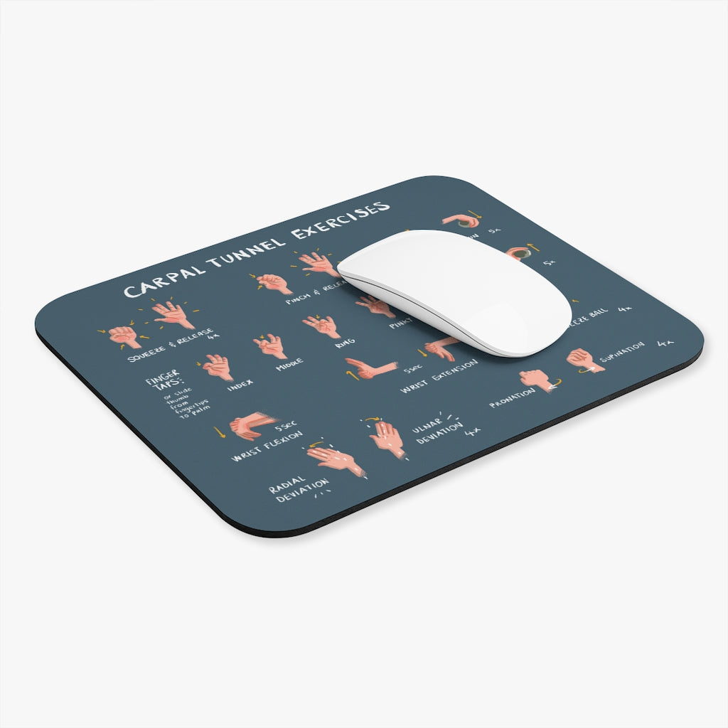Carpal Tunnel Exercises Mousepad - Blue | Hand and Wrist Exercises for Carpal Tunnel Relief