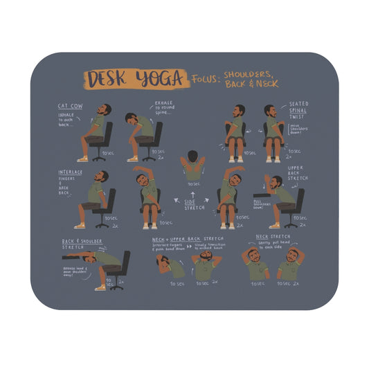Desk Yoga - focus on shoulders, back, and neck - Mouse Pad | Chair Yoga | Office Yoga | Yoga Poses | Work From Home Yoga
