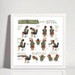 Desk Yoga - focus on shoulders, back, and neck - Physical Print | Chair Yoga | Office Yoga | 10x10in, 12x12in, 14x14in, 16x16in, 18x18in