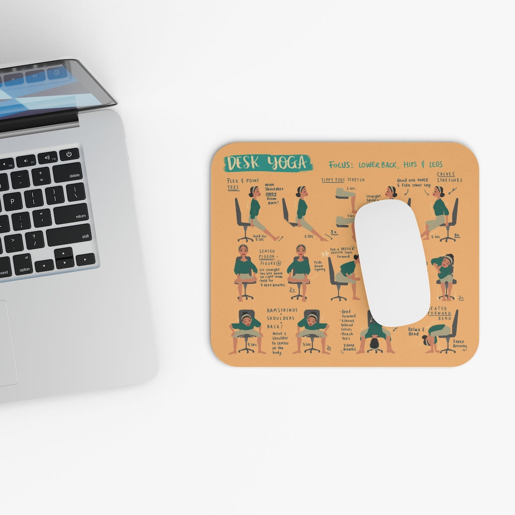 Desk Yoga Mouse Pad - Lower back, Hips, & Legs