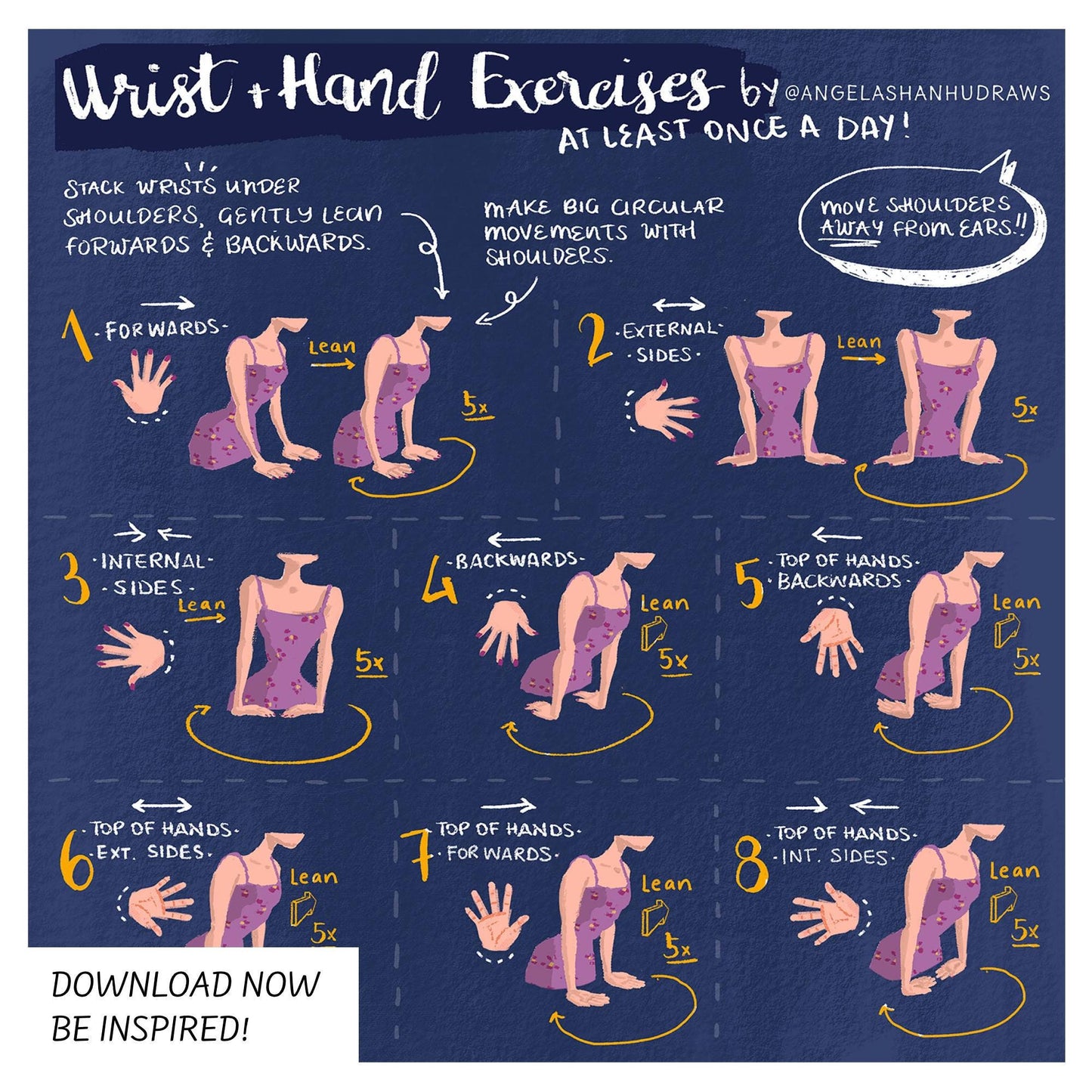 Desk Yoga - focus on wrists