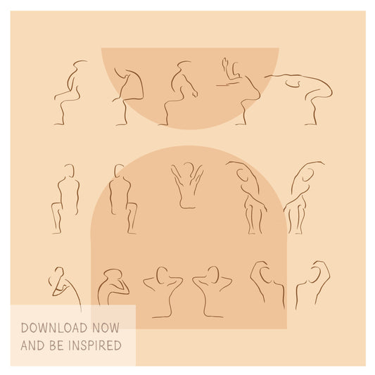 Minimal Desk Yoga Print - Peach | Yoga Pose Print | Home Office Print | WFH Print | Yoga Art | Yoga for Pain | Back Pain | Boho | Minimal