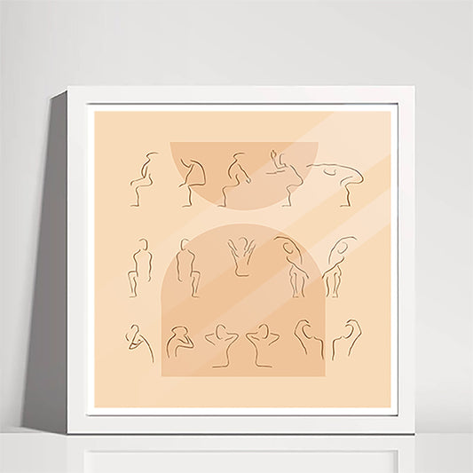 Minimal Desk Yoga Print - Peach | Yoga Pose Print | Home Office Print | WFH Print | Yoga Art | Yoga for Pain | Back Pain | Boho | Minimal