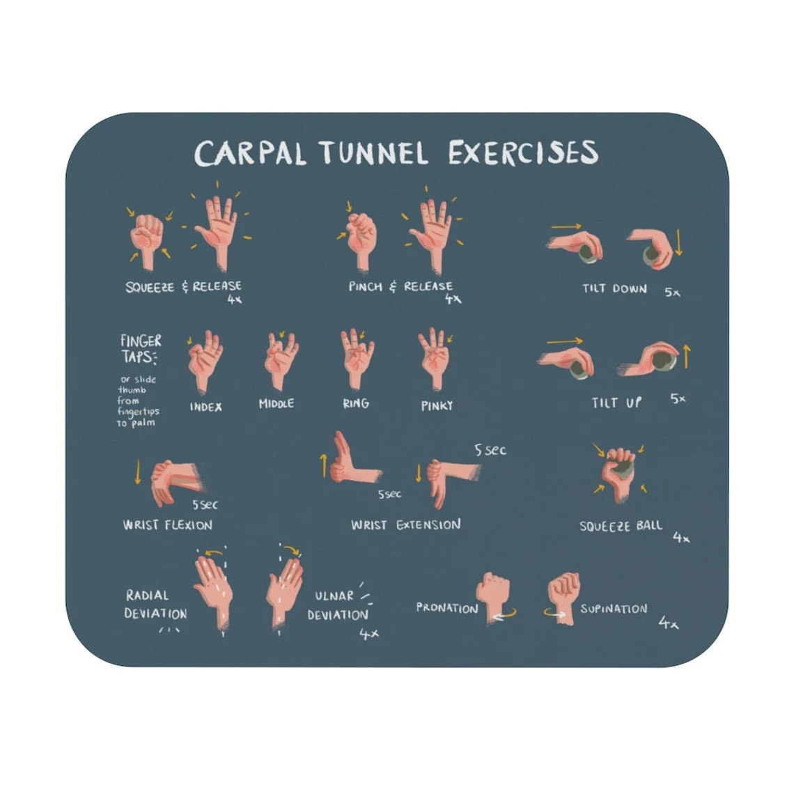 Mouse Pads Bundle | Buy 3 Get 1 Free! | Office Desk Accessories | Home Office | Desk Decor | Yoga Art | Yoga Poses | Chair Yoga