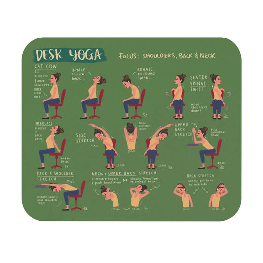 Mouse Pads Bundle | Buy 3 Get 1 Free! | Office Desk Accessories | Home Office | Desk Decor | Yoga Art | Yoga Poses | Chair Yoga