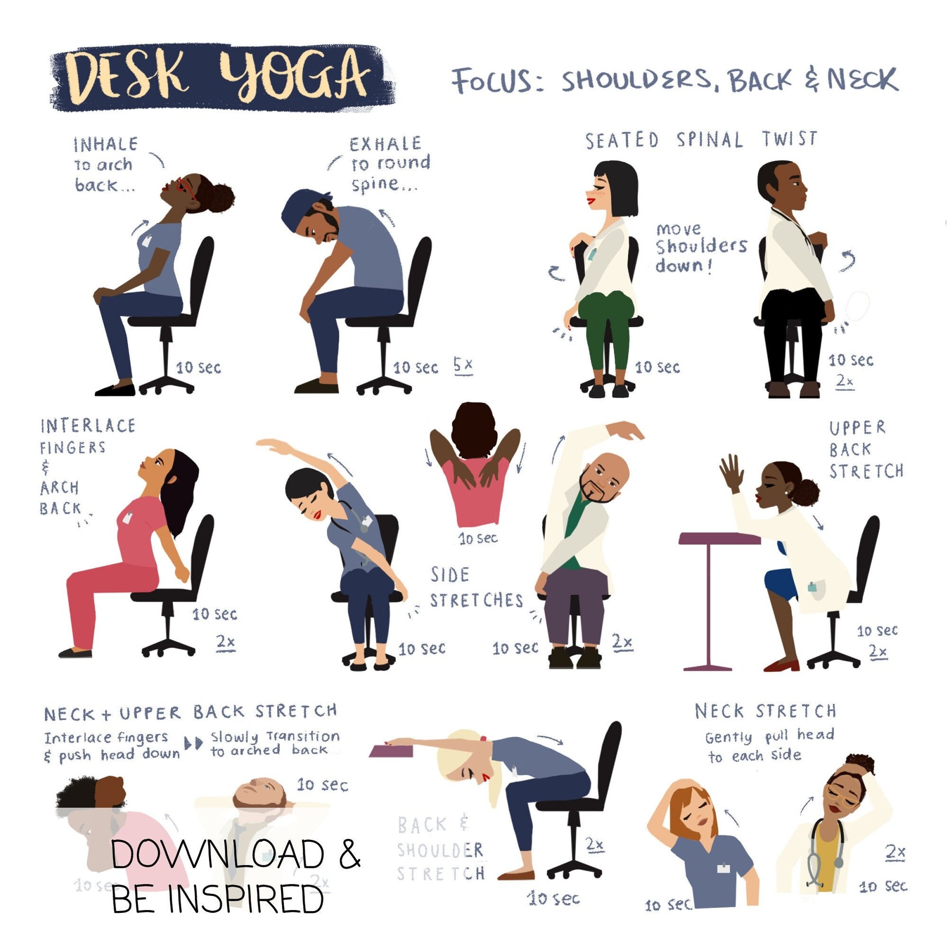 Desk Yoga for Shoulders, Back, and Neck